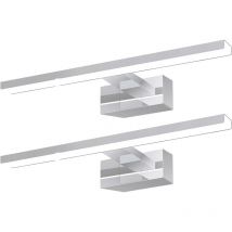 Gbly - Lámpara led de espejo, lámpara de armario, aplique de baño, luz blanca neutra 4000 Kelvin, 6W, IP44 impermeable, ancho 301mm, cromo,Set 2