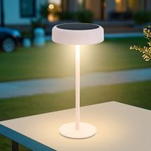 Gbly - Lámpara solar de noche con batería - Lámpara de mesa led inalámbrica, recargable de 3600 mAh, táctil y regulable, lámpara blanca con batería