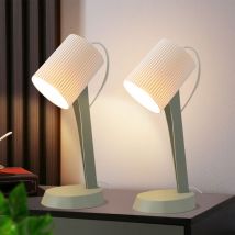 Lampe de chevet Lampe de table de salon avec câble - Lampe de table 2 pièces Petit lampadaire 37,4 cm Vert E14 modernes style campagnard pour table à