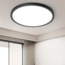 GBLY Lampe de plafond LED Lampe de plafond plate - Lampe de chambre à coucher 18CM Lampe de salle de bain 15W Noire Éclairage de plafond Lampe de