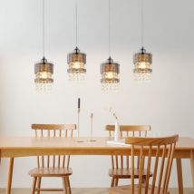 Lampe Suspendue Table à Manger Lampe Suspendue Moderne : 4 Ampoules Lampe de Table à Manger Suspendue 150 cm Hauteur Réglable Cristal E27 Lampe