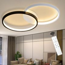Gbly - led Deckenleuchte Wohnzimmer Deckenlampe - Dimmbar 45W Schwarz Modern Schlafzimmerlampe mit Fernbedienung Wohnzimmerlampe 50CM Metall Design