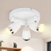 Led Deckenstrahler Modern rund, 1 Flammig Weiß Warmweiß 3000 k schwenkbar 350° Deckenleuchte 12W, für Flur Küche Wohnzimmer Esszimmer - Gbly