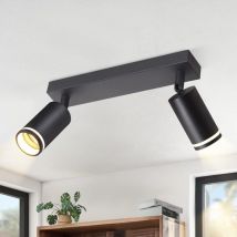 Gbly - Faretto da Soffitto Plafoniera led Nera: Faretti da Soffitto con 2 Lampadine Faretto da Parete Orientabile GU10 Lampada da Ingresso per
