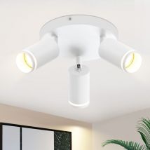 Gbly - Lámpara de Techo Blanco : Focos de Techo con 1 Lámparas GU10 Ajustable Interior de Metal para Salón Cocina Dormitorio, sin Bombilla