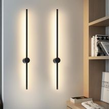 GBLY LED Wandleuchte 2ER Innen Wandlampe - 60CM Schwarz Modern Flurlampe Design Treppenhauslampe 3000K Warmweiß Küchenlampe Indirekt Wandbeleuchtung