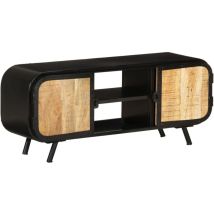 Gbly - Meuble tv 110x30x45 cm Bois de manguier brut