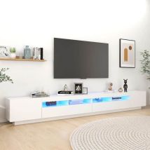 Gbly - Meuble tv avec lumières led Blanc 300x35x40 cm
