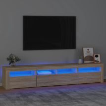 Gbly - Meuble tv avec lumières led Chêne sonoma 210x35x40 cm