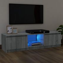 Gbly - Meuble tv avec lumières led sonoma gris 120x30x35,5 cm