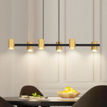 GBLY Pendelleuchte esstisch Hängelampe 6 Flammig: Modern Esstischlampe hängend in Schwarz Gold GU10 Esszimmerlampe lang Metall Hängeleuchte