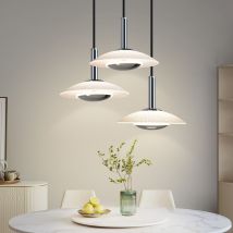 Gbly - Pendelleuchte led Hängelampe Esstisch - Esszimmerlampe Modern Design Esszimmer Hängeleuchte 3000K Warmweiß 3 Flammig Esstischlampe Chrom Glas