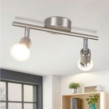 Gbly - Plafoniera led 2 Faretti orientabili a soffitto GU10 - Faretti a soffitto 2 lampadine Applique da parete Plafoniera da bagno Cucina Corridoio