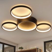 Plafoniera led - Lampade da Cucina Bianco Caldo Nero 29 w Plafoniera Moderna con 4 Anelli di Design Lampada Decorativa per Camera da Letto per
