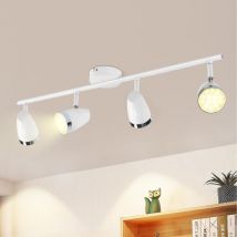 Plafoniera led orientabile moderna, bianco 4 lampadine 16W bianco caldo 3000 k Spot da soffitto orientabile a 350° per salone, corridoio, cucina,