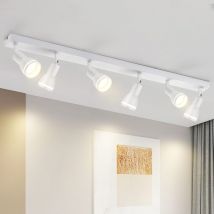 Plafonnier Blanc Couloir : 6 Spots de plafond Métal GU10 Spots Couloir Pivotant Spots muraux Intérieur pour cuisine bureau salon chambre à coucher,