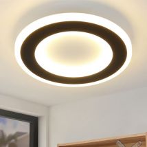 Plafonnier chambre led plafonnier cuisine - 20W plafonnier couloir noir blanc chaud 24cm design moderne lampe chambre ronde plafonnier couloir pour
