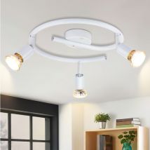 Plafonnier led 3 Spots de plafond blanc orientable GU10 - Spots de plafond 3 ampoule Appliques murales Plafonnier de salle de bain Cuisine Couloir