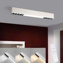 Plafonnier led Chambre à coucher - 17W Lampe de bureau Plafond 53CM Longue Lampe de salon Dimmable avec télécommande Lampe de chambre à coucher