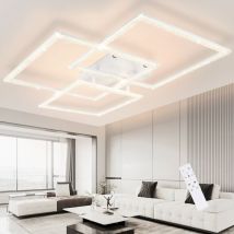 Gbly - Plafonnier led Dimmable : 75 cm Lampe de Salon Moderne Cristal Blanc Chambre Lampe Design Lampe d'intérieur avec télécommande pour Chambre
