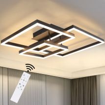 Plafonnier led - Lampada da salotto nero dimmerabile con telecomando 84W Lampada da camera da letto moderna Illuminazione da soffitto della camera