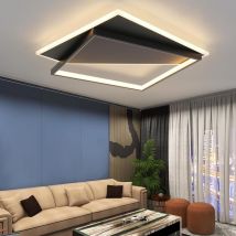 Plafonnier led Plafonnier Moderne - 53W Petite Lampe de Salon Dimmable avec Télécommande Lampe de Chambre Noire en Acrylique Éclairage de Plafond