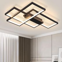 Plafonnier led, Plafonniers led Modernes avec 3 Carrés, 674710cm Éclairage de Plafond 35W Métal Lampe de Plafond Applique Murale pour Salle à Manger
