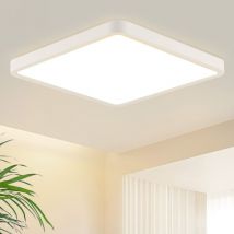 Gbly - Plafonnier led Plat - Lampe de Chambre 23CM Lampe de Salle de Bain Blanche 18W Lampe de Cuisine Carrée Chambre Éclairage de Plafond Lampe de