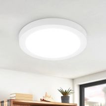 Plafonnier led Rond Plat 18W - Lampe de Salle de Bain Plafonnier Moderne Lampe de Couloir Blanche 5000K Blanc Froid Ø23CM IP44 Etanche pour Cuisine