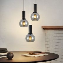 Plafonnier suspendu salon suspension verre - 3 flammes suspension vintage lampe de salle à manger suspendue E27 suspension salle à manger réglable en
