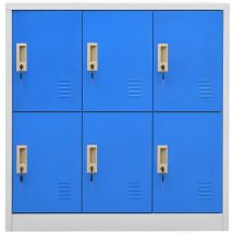 Schließfachschrank Hellgrau und Blau 90x45x92,5 cm Stahl - Gbly