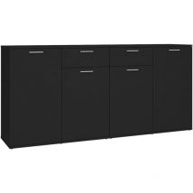 Sideboard Schwarz 160x36x75 cm Holzwerkstoff - Gbly