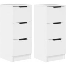 Sideboards 2 Stk. Weiß 30x30x70 cm Holzwerkstoff - Gbly