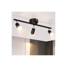 Plafonnier led 3 spots pivotants & orientables , GU10 , Spot plafond , Noir , Moderne , éclairage intérieur plafond led cuisine chambre salon , IP20