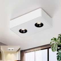 Spots de plafond led Plafonnier apparent - 14W Spot apparent blanc Spot apparent avec 2 flammes blanc chaud Spot de plafond angulaire Moderne Spot