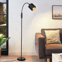 Gbly - Lampada da Terra Soggiorno Lampada ad Arco Nera - Lampada da Lettura Vintage E14 Paralume Industriale retrò Oro Lampada da Terra Girevole a
