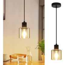 Suspension Suspendue Lampe de Table à Manger Vintage Suspendue E27 Suspension Noir 1 Ampoule Lampe de Salle à Manger Lampe à Suspension Industrielle