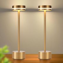 Tischlampe Akku Led Tischleuchte Kabellos - Nachttischlampe Dimmbare Mit Usb-c Aufladbar Batterie Touch Lampe Gold Tischlampen Für Schlafzimmer 