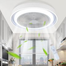 Gbly - Ventilateur de plafond à led Moderne 43W 49.5×49.5×20.5cm Dimmable Fonction minuterie Lampe de Plafond avec Télécommande pour Chambre Salon