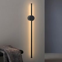 Led Wandleuchte Innen Wandlampe - 60CM Schwarz Modern Flurlampe Design Treppenhauslampe 3000K Warmweiß Küchenlampe Indirekt Wandbeleuchtung für