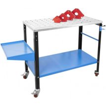 Güde – Table de soudage mobile galvanisée – Servante d'atelier – Charge maximale 300 kg – Dimensions 1280 x 535 x 885 mm