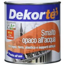 Smalto all'Acqua opaco, Dekortè (500 ml, Bianco) - GDM