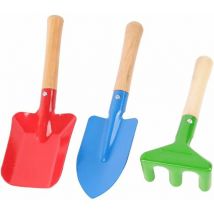 Mini Kids Garden Tools with Shovel, Spade, Rake - Colorful Garden Kit - Garden Tool for Kids and Adults (3 Pieces)
