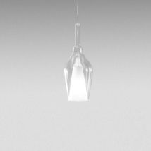 Gea Luce - lustre moderne ofelia mini s12 g9 led suspension en verre métal, verre transparent