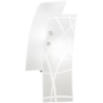 Gea Luce - Frida – 2-flammige E14-Wandleuchte aus weißem Satinglas – verchromter Rahmen, elegantes Design, IP20, max. 2 x 42 w, ohne Leuchtmittel,