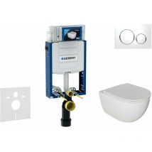 Combifix - Set con modulo di installazione, vaso wc Oudee e copriwater softclose, placca di comando Sigma20, bianco/cromo SANI15CA3111 - Geberit