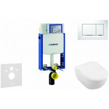 Geberit - Combifix - Set per wc sospeso, modulo di installazione e copriwater Subway 2.0, DirectFlush, SoftClose, CeramicPlus a placca di comando