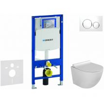 Duofix - Set con modulo di installazione, vaso wc Gaia e copriwater softclose, placca di comando Sigma20, bianco/cromo SANI11CA3110 - Geberit