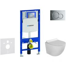 Duofix - Set de bâti-support, cuvette Gaia et abattant softclose, plaque de déclenchement Sigma01, chrome brillant - Geberit