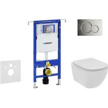 Duofix - Set de bâti-support, wc suspendu Rimless+ abattant SoftClose Ideal Standard Tesi, plaque de déclenchement - Geberit